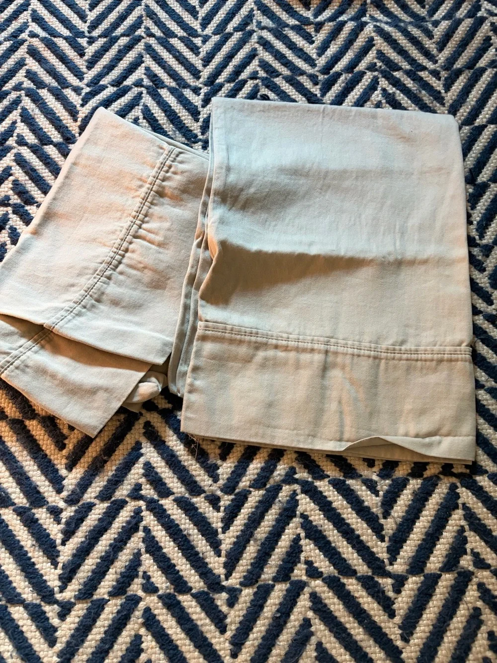 2 Standard Size Pillowcases in Light Beige